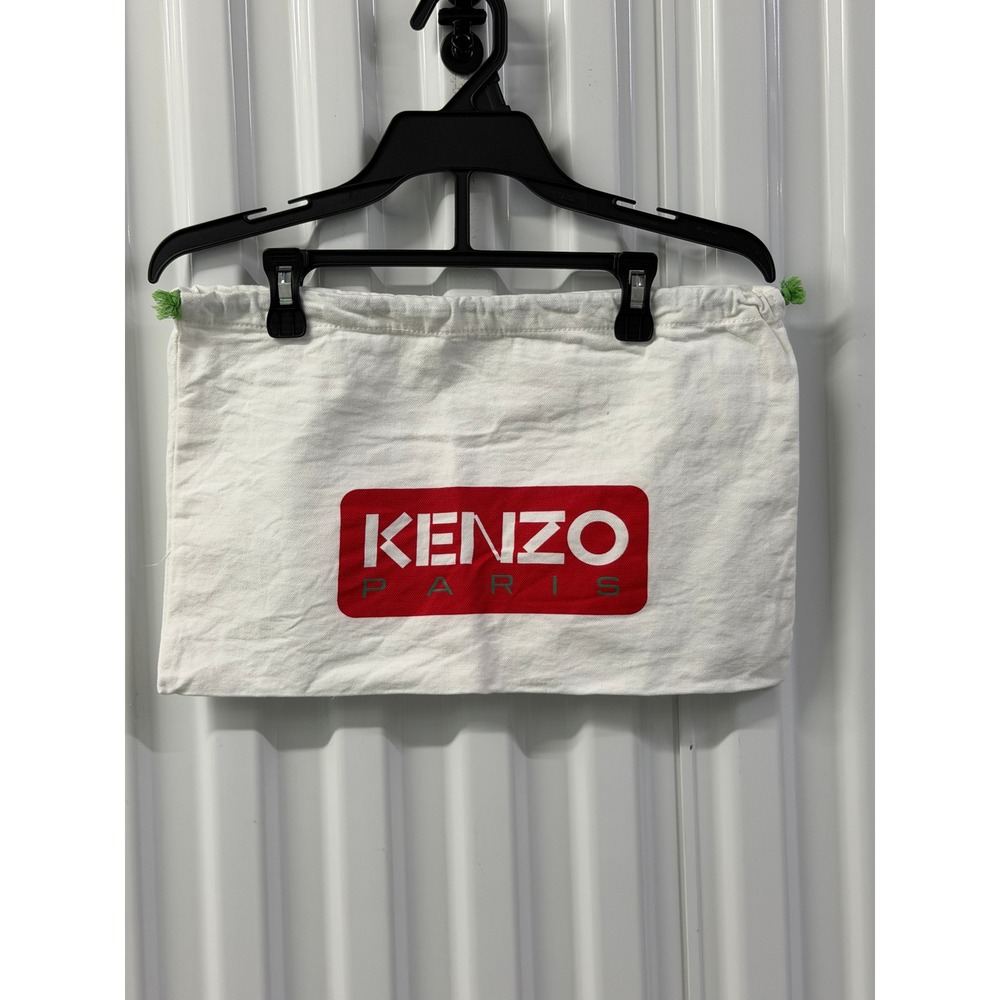 Kenzo Paris Dust Bag Unisex OS White Excellent Canvas Red Logo Drawstring